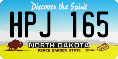 ND license plate HPJ165
