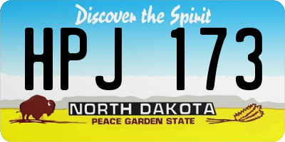 ND license plate HPJ173
