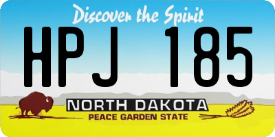 ND license plate HPJ185