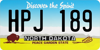 ND license plate HPJ189