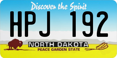 ND license plate HPJ192