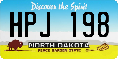 ND license plate HPJ198