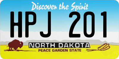 ND license plate HPJ201