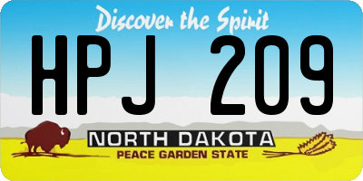 ND license plate HPJ209