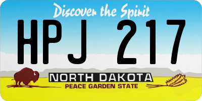 ND license plate HPJ217