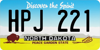 ND license plate HPJ221