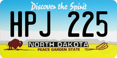 ND license plate HPJ225