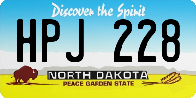 ND license plate HPJ228
