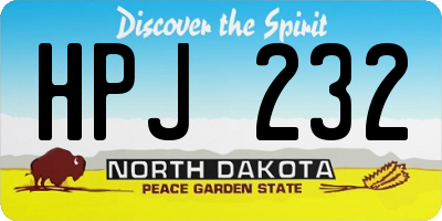 ND license plate HPJ232