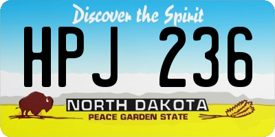 ND license plate HPJ236