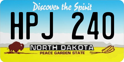 ND license plate HPJ240