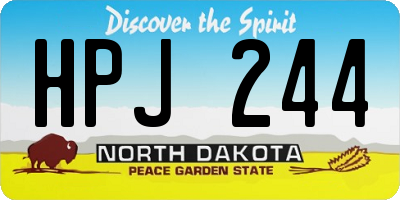 ND license plate HPJ244