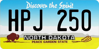 ND license plate HPJ250