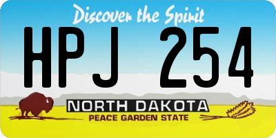 ND license plate HPJ254