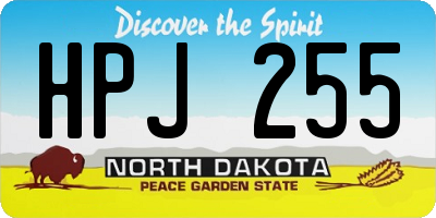 ND license plate HPJ255