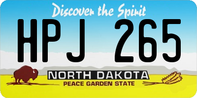 ND license plate HPJ265
