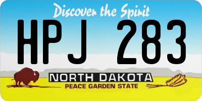 ND license plate HPJ283
