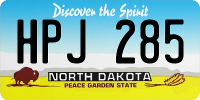 ND license plate HPJ285