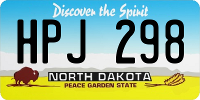 ND license plate HPJ298