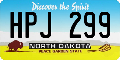 ND license plate HPJ299