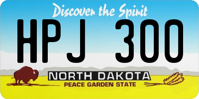 ND license plate HPJ300