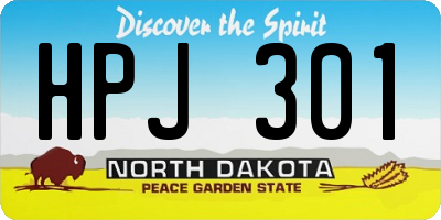 ND license plate HPJ301