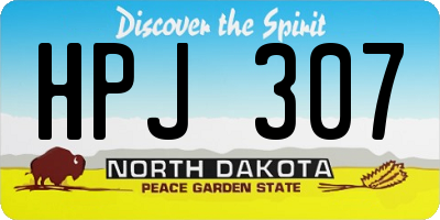 ND license plate HPJ307
