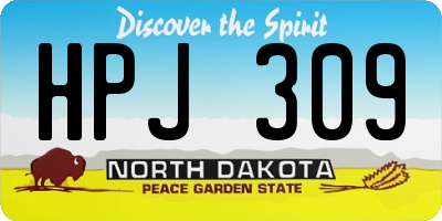 ND license plate HPJ309