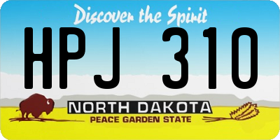 ND license plate HPJ310