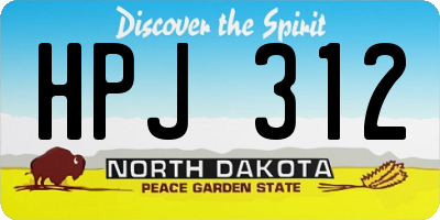 ND license plate HPJ312