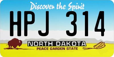 ND license plate HPJ314