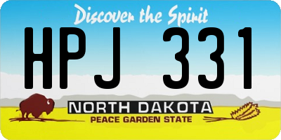ND license plate HPJ331