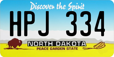 ND license plate HPJ334