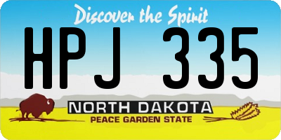 ND license plate HPJ335