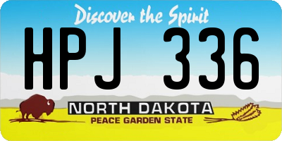 ND license plate HPJ336