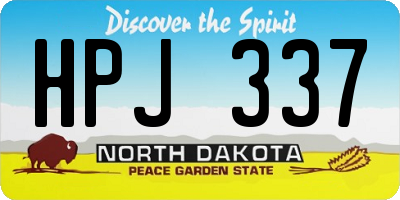 ND license plate HPJ337