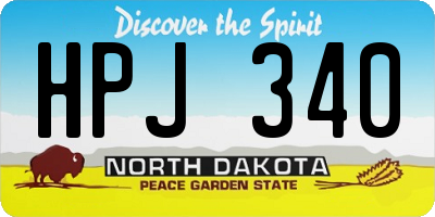 ND license plate HPJ340