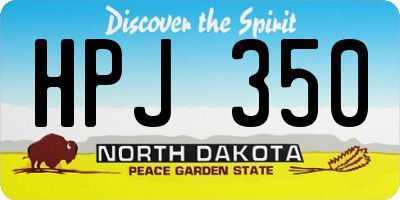 ND license plate HPJ350