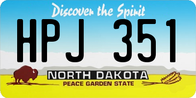 ND license plate HPJ351