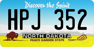 ND license plate HPJ352