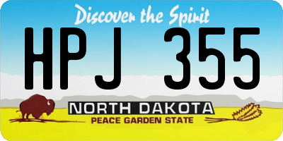 ND license plate HPJ355