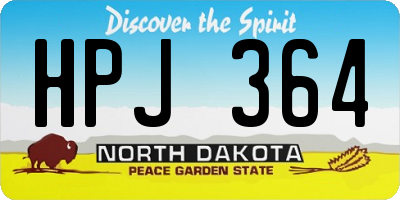 ND license plate HPJ364