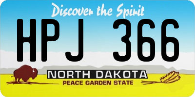 ND license plate HPJ366