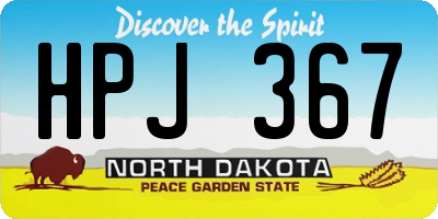 ND license plate HPJ367