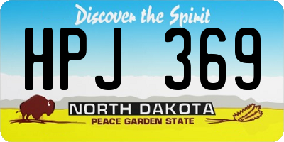ND license plate HPJ369