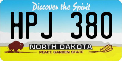 ND license plate HPJ380