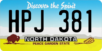 ND license plate HPJ381