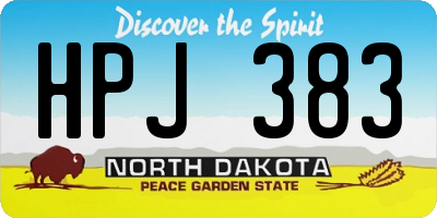 ND license plate HPJ383