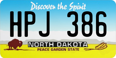 ND license plate HPJ386