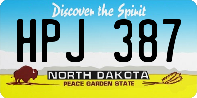 ND license plate HPJ387